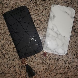 Black Pattern or White Marble Long Wallet